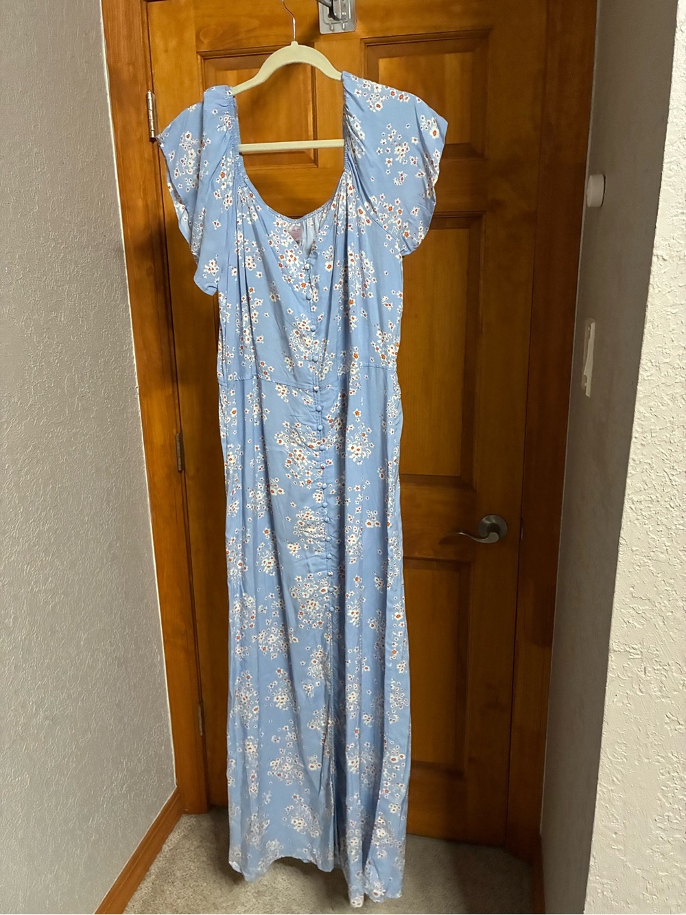 No Boundaries Light Blue Floral Maxi Dress
